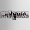 Hand-painted Abstract Oil Painting With Stretched Frame - Set of 5
