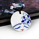 belleza de la mujer pintura de la cara colgante collar (patrón de azar)