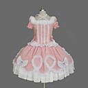 Short Sleeve Knee-length Pink Cotton Sweet Lolita Dress