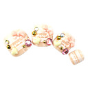 24pcs 3D Toe acrilico francesi False Nail Art Suggerimenti