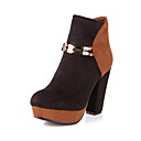 Fabulous cuero gruesos botas de tacón tobillo con Split Conjunto Fiesta / noche zapatos (más colores)