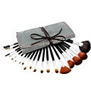 19Pcs Professional Cosmetic Makeup Brushes Set with Leather Case