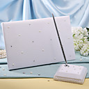 "White Starlight" Wedding Guest Book and Pen Set