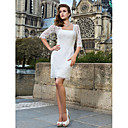 Sheath/Column Square Short/Mini Lace Wedding Dress