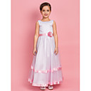 A-line Jewel Floor-length Tulle Flower Girl Dress