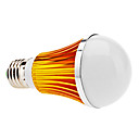 Dimbare E27 5W 450-500LM 6000-6500K Natural White Light Golden Shell LED Ball lamp (85-265V)