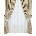 (Two Panels) Traditional Geometic Jacquard Energy Saving Curtains