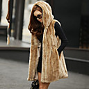 Hooded Collar Faux Fur Casual/Office Vest (More Colors)