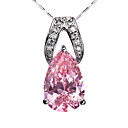 Stylish 925 Silver With Cubic Zirconia Plating Platinum Women's Necklace