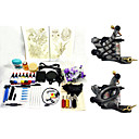 2 Damascus Steel Tattoo Machine Guns Kit for Lining and Shading with 7 Inks