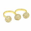 Gold Plated Zircon Ball Conjoined Ring