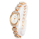 Women's Alloy Quartz Movement Glass Oval Shape with Rhinestone Dress Watch