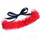 Bridal Jewelry Strappy Red Rose Lace Choker Necklace