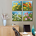 Stretched Canvas Print Landscape Floral Set of 4 1301-0167