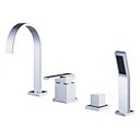 ContemporaryTwo grepen Grootschalige chroom met messing Behandeld Hoofd van de douche bad kraan