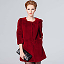 Half Sleeve Collarless Rex Rabbit Fur Casual/Party Coat (More Colors)