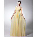 Sheath/Column Scoop Floor-length Chiffon Bridesmaid Dress