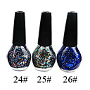 3-color brillo precioso esmalte de uñas (15 ml, 3 botellas)