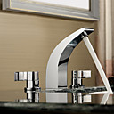 Sprinkle® by Lightinthebox - Chrome Finish Two Handles Widespread Solid Brass Bathroom Sink Faucet