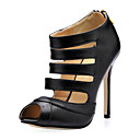 Leatherette Stiletto Heel Peep Toe With Zipper Party / Evening Shoes