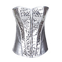 Encanto PU delantero sin tirantes de cierre de cremallera Corsets Fajas