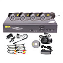 MHK ® Channel -4 One-Touch en ligne CCTV DVR système (4 caméra extérieure Warterproof)