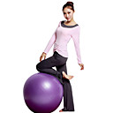 Cotton and Elastane Long Sleeve Pleated Tiered Sports Yoga Suit (Pink Tops+Gray Pants)