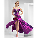 A-line Strapless Floor-length Taffeta Evening Dress