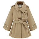 Femmes A-ligne de cachemire Mélanges Manteau avec ceinture