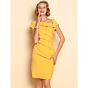 TS Slant Lapel Collar Pleats Bodycon Dress