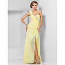 Sheath/Column One Shoulder Floor-length Chiffon Evening Dress