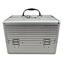 Sliver 3 Trays Jewelry Comestic Organizing Makeup Train Case Aluminum Box
