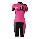 SPAKCT + Poliéster poliamida + spandex manga corta ciclismo transpirable Mujeres (Rojo)