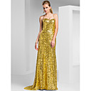 Sheath/Column Sweetheart Sweep/Brush Train Sequined Evening Dress