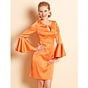 TS Layered Ruffle Flare Sleeve Beads Collar Dress