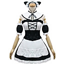 Jolie Kitty manches courtes blanc et noir Pays Coton Robe Lolita Pucelle
