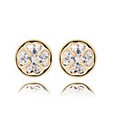 Fabulous Round 18K Gold Plated CZ Cubic Zirconia Earring(More Colors)