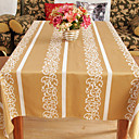 Traditional Gold Polyester Cotton Blend Jacquard Geometric Table Cloths