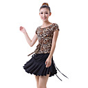 Dancewear Leopard Printed Viscose Latin Dance Dress For Ladies