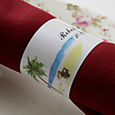 Personalized Paper Napkin Ring - Beach Wedding (Set of 50)
