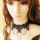 Sexy BLace Lace Necklace with Tassel Pendant