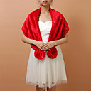 Fashion Faux Fur Evening Party /Wedding Shawl/Wraps With Pearls(More Colors)