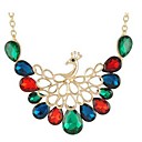 Women's Royal Colorful Diamond Peacock Necklace