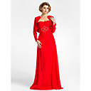 Sheath/Column Strapless Floor-length Chiffon Mother of the Bride Dress With A Wrap