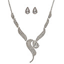 brille strass tchèque avec l'alliage de mariage bijoux plaqués ensemble de mariée, y compris le collier et boucles d'oreilles