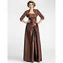 Sheath/Column Sweetheart Floor-length Taffeta And Lace Mother of the Bride Dress With A Wrap