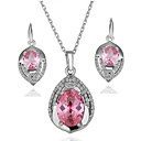 Mooie 18K Plated Crystal Dames sieraden set inclusief ketting, oorbellen