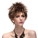 Capless Bestnote Synthetic Kurze glatte schwarze Haare Perücke