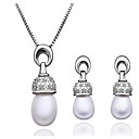 Cuprum belle avec zircon / Set Bijoux en perles des femmes y compris le collier, boucles d'oreilles