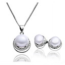 Cuprum Avec Zircon / Set Bijoux en perles des femmes y compris le collier, boucles d'oreilles